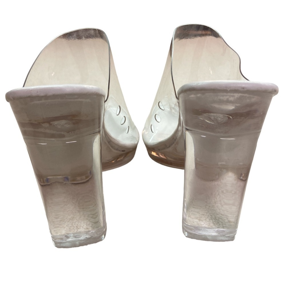 Mackinj Transparent Open Toe 4.5” Block Heel Size… - image 6